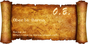 Oberle Barna névjegykártya